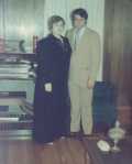 In living room of Robert & Leola Judy's home Dec 1974